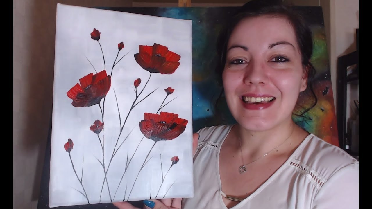 Coquelicots Débutants Peinture Acrylique Facile YouTube