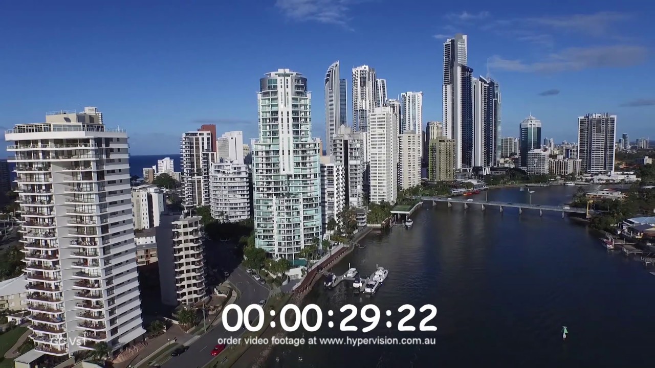 Stock Video Aerial Footage of Gold Coast Australia