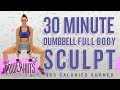 30 Minute Full Body Dumbbell Sculpt Workout! 🔥Burn 305 Calories!* 🔥Sydney Cummings