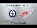 NHL Highlights | Jets vs. Red Wings - Jan. 13, 2022