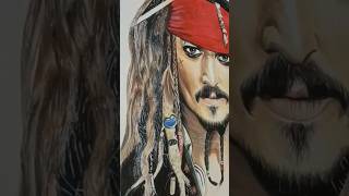 Jack Sparrow Realistic Drawing 💀💀 #youtubeshorts #shorts