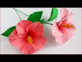 Hibiscus paper flowercrepe paper flower makinghandmade