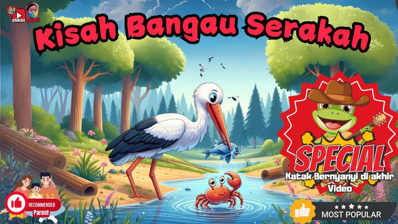 Kisah Bangau dan Kepiting | Dongeng Anak Bahasa Indonesia| Cerita