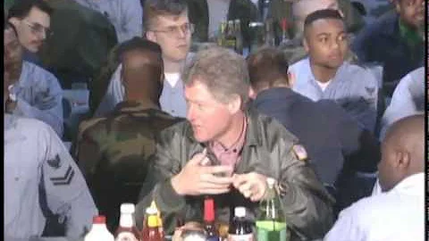 President Clinton Tours the USS Theodore Roosevelt...
