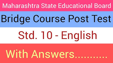 Bridge Course 2022-23 Post-test 10th English | Class 10th English  Bridge Course Post test |