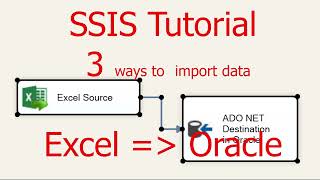 SSIS Tutorial - 3 ways to Import Excel to Oracle using ADO.NET connection.  The issues & fixes.