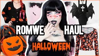 🎃🖤 ROMWE HALLOWEEN HAUL 🖤🎃 Goth Outfits Try On / Review + Makeup Recommendations | Vesmedinia