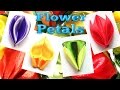 Kanzashi petals with ribbon, flower petals tutorial / Лепестки Канзаши