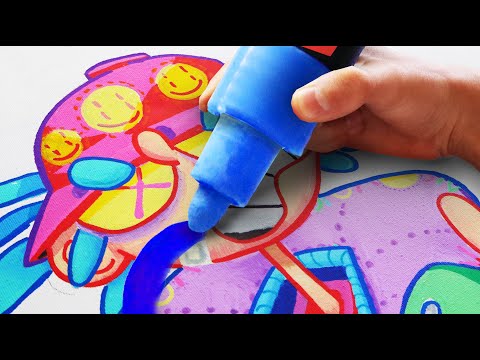 I Made A Big Painting Using These Markers!! 🎨 🖊