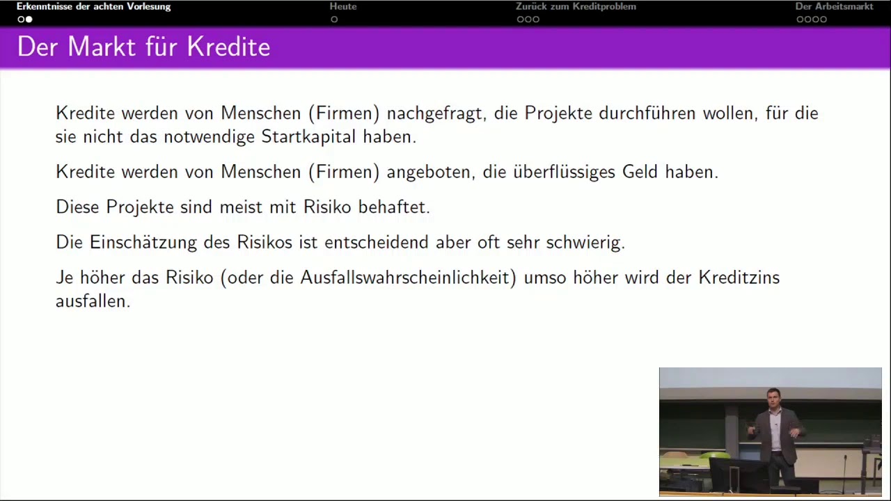 Einführung VWL 9. Vorlesung Teil 1: Erkenntnisse der achten Vorlesung