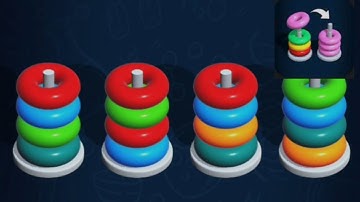 HOOP SORT PUZZLE : COLOR RING STACK SORTING GAME
