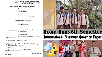 Assam University Bcom Hons Question | International Business Paper 2021| @NavoneetBhattacharjee