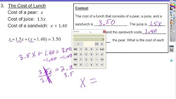1 1H Linear Equations and Creating Real World Context