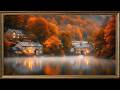 Peaceful Autumn Village Reflection 🍁 4K TV Wallpaper