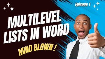Ep01: Word Multilevel Lists, List Styles & Design Sets