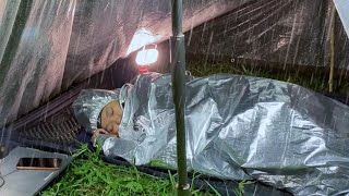 Şi̇ddetli̇ Yağmurda Şeffaf Plasti̇k Bandaşi̇ddi̇ Yağmurda Kamp