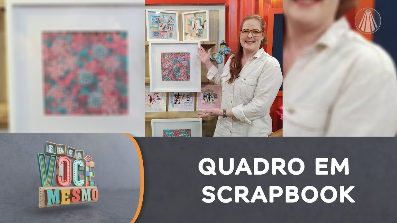Aprenda a fazer um lindo quadro decorativo de flores em scrapbook