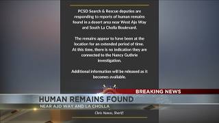 PCSD responds to Tucson s southwest side for reports of human remains found in desert