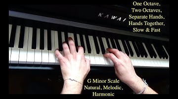 G Minor Scale Tutorial - Natural, Melodic & Harmonic, Hands Separate & Together