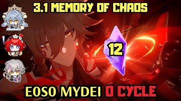 E0S0 Mydei easily 0 cycle with RMC, Tribbie and Sunday | 3.1 Memory of Chaos 12 | Honkai Star Rail