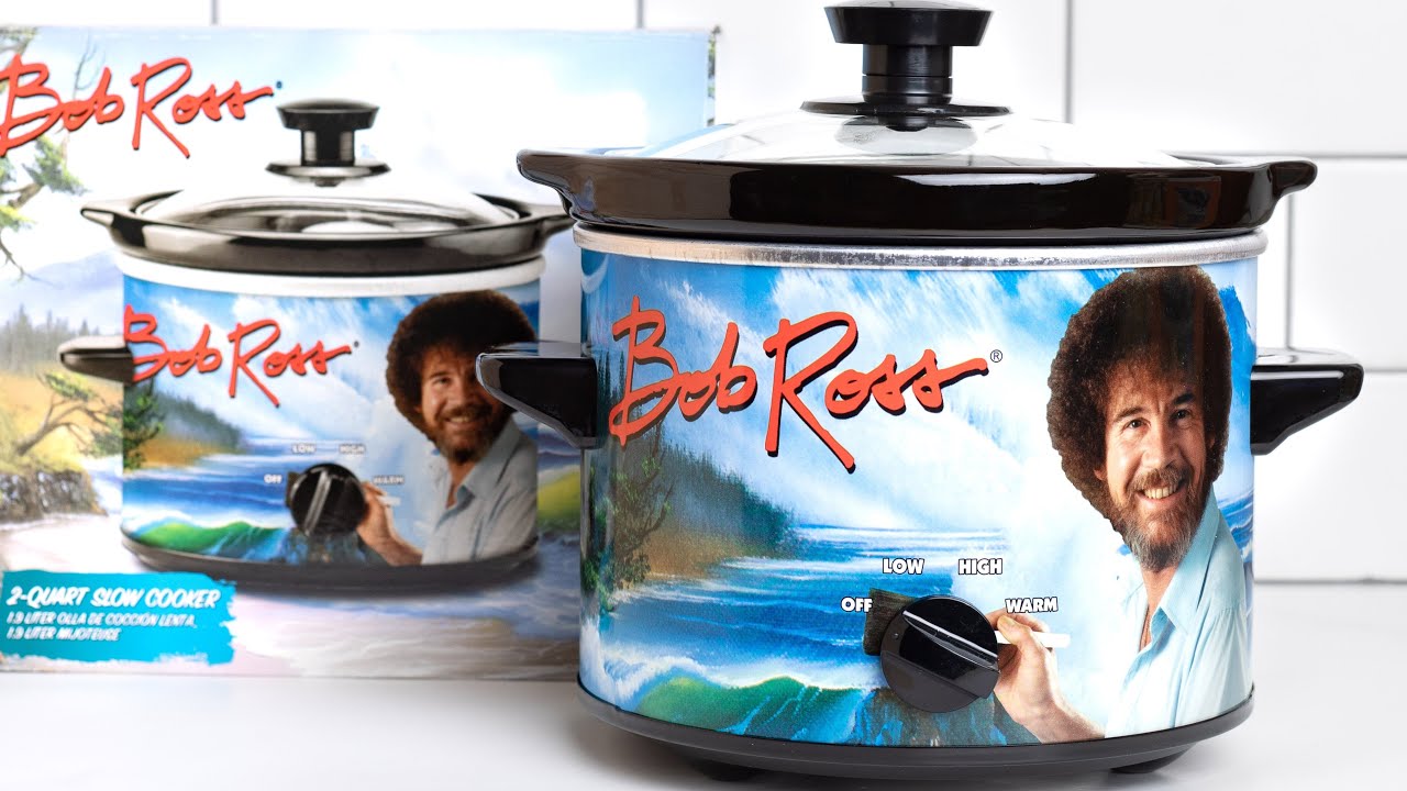 Uncanny Brands Bob Ross 2 Quart Slow Cooker- Happy Little Tree Appliance