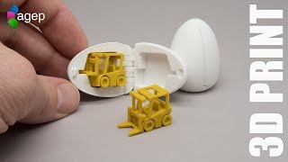 3D Printable Surprise Egg - Tiny Fork Lift Toy