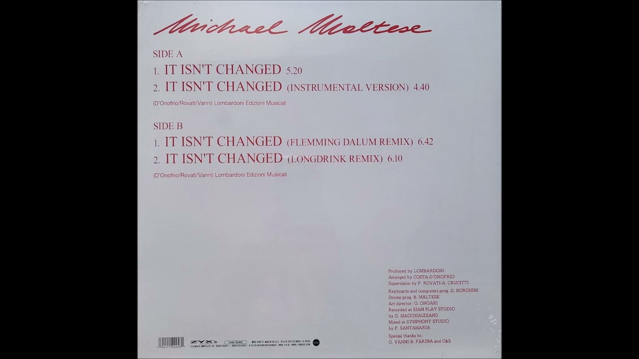 Michael Maltese – It Isn't Changed (Flemming Dalum Remix) (Longdrink Remix) 2020