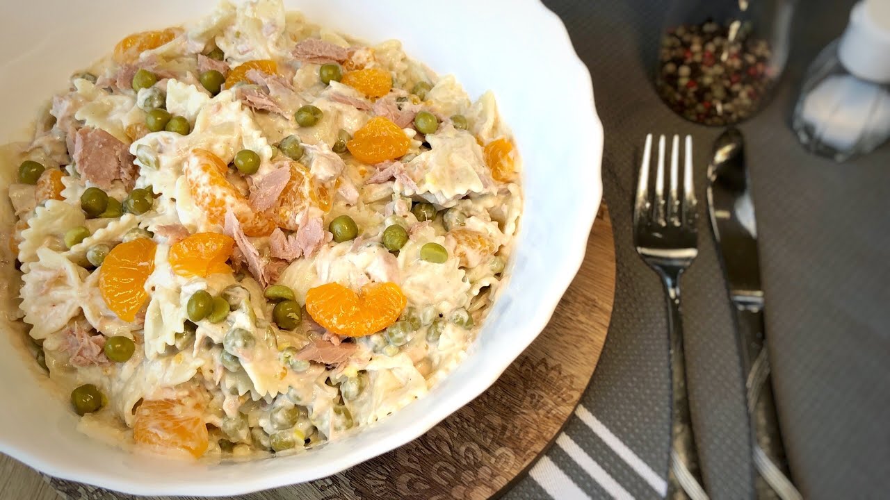 Nudelsalat mit Thunfisch und Mandarinen | ungewöhnlich lecker - YouTube