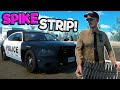 Police Officer Ruins Peoples Days with Spike Strips in Flashing Lights!