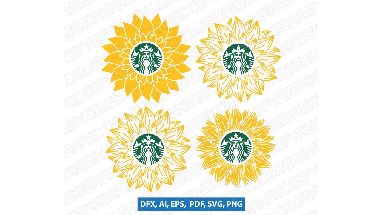 Download 4 Sunflower Starbucks SVG Tumbler, Mug, Cold Cup, Decal ...