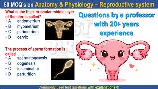 50 Reproductive system practice questions by professor  #reproductionsystem #reproduction #uterus