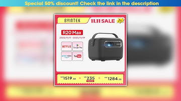 Flash Sale BYINTEK R20 Max Mini Projector 4K DLP Smart WiFi Android 11.0 LED 1080P Outdoor Home The