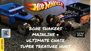 Opening Hot Wheels SUPER TREASURE HUNT BONE SHAKER plus Mainline from HW 50th Race Team Series