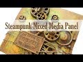 Steampunk Wooden Panel  with Finnabair Moulds and Tissue Paper