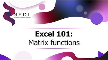 Excel 101: Matrix functions