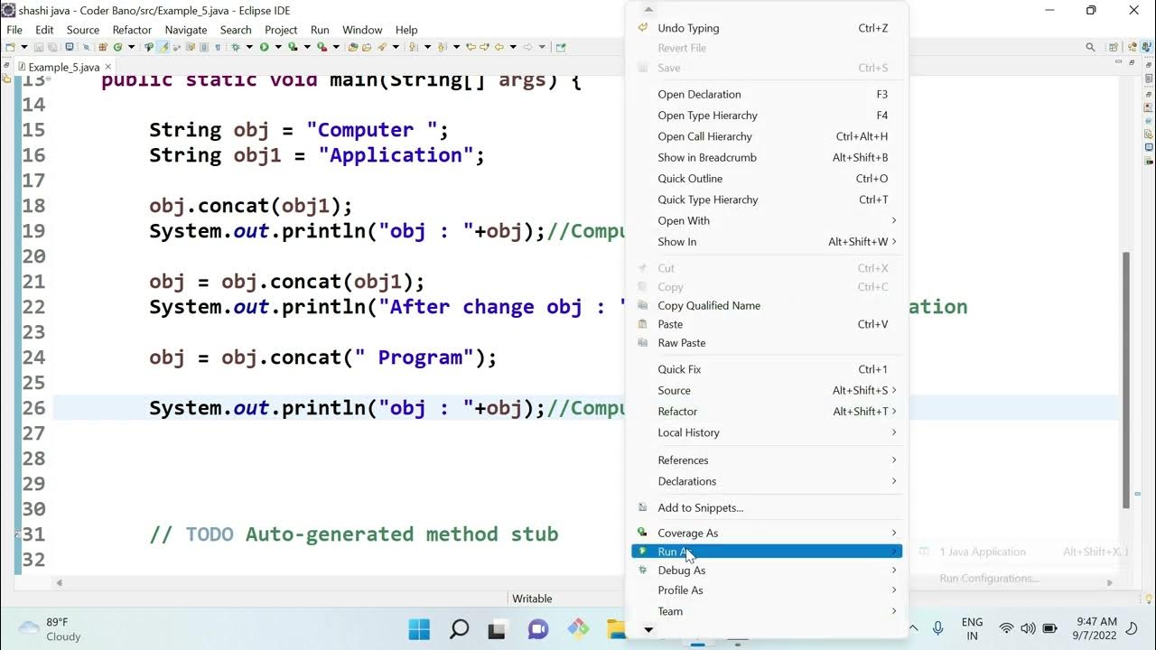 How do you use concat() method? | String in Java - YouTube
