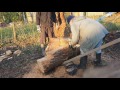 Tree trunk to wooden bench..... with beer holder. Tree trunk to wooden bench..... with beer holder.