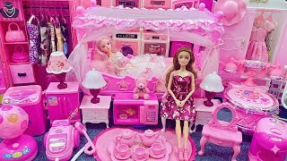 6 Minutes Satisfying with Unboxing Barbie Princess Bed & Bedroom Collection Toys 🎀 Review | ASMR ✨