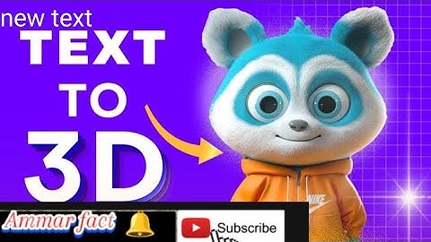 Text to 3D is HERE! Create Realistic 3D Models with Al|Ammarafack.