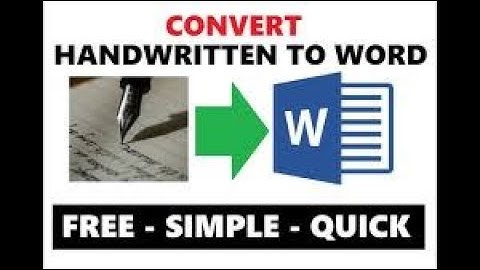 Convert Handwritten text in MS-Word text