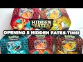 Opening 5 Pokemon Hidden Fates Tins! - CRAZY PULL!