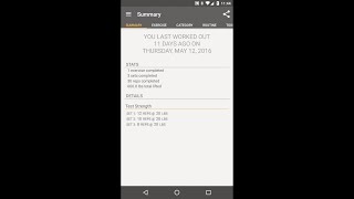 Simple Workout Log Overview | 2016 screenshot 1
