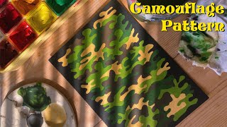 How to draw and paint Camouflage Pattern | DIY