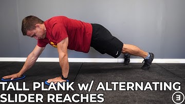 Tall Plank with Alternating Slider Reaches