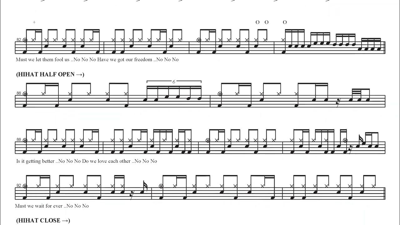 Deep PurpleNo No No Drum Score, Drum Sheet Music YouTube
