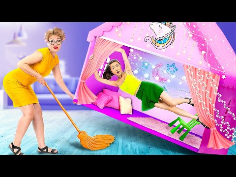 Escape from My Room! I Build a Tiny House at Home