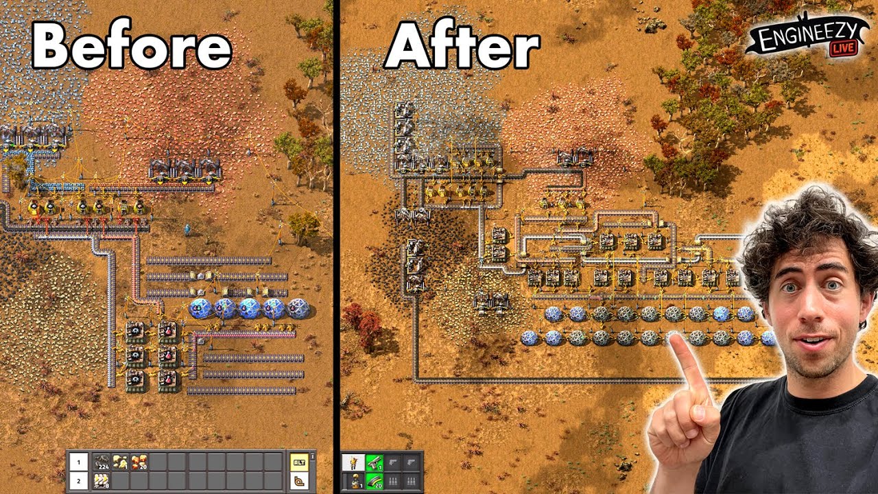 Engineezy Rebuilding My Entire Factorio Factory From Scratch | Engineezy Live ep ...