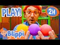 Blippi Learn Shapes and Colours at the Funtastic Playtorium! | 2 HOURS OF BLIPPI TOYS!