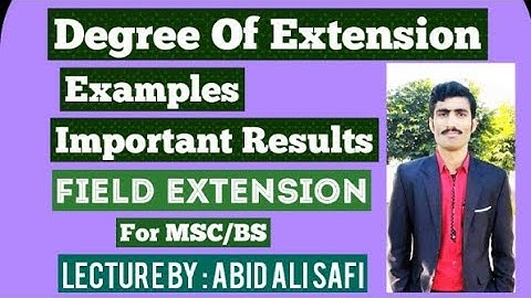 Degree Of Field Extension || Field Extension By MATH POINT ACADEMY