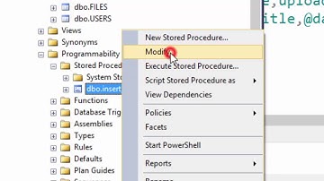الدرس 19:  اضافة البيانات الى قاعدة البيانات باستخدام الاجراءات المخزنة stored procedures